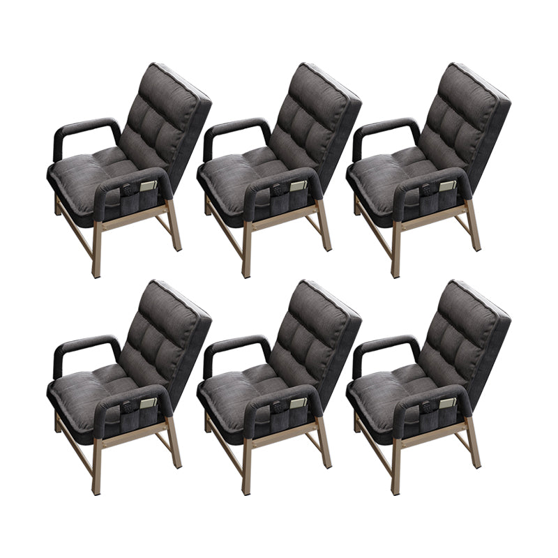 Chaise de bureau en métal chaise de bras contemporain à hauteur de dos réglable