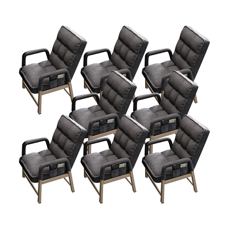 Chaise de bureau en métal chaise de bras contemporain à hauteur de dos réglable