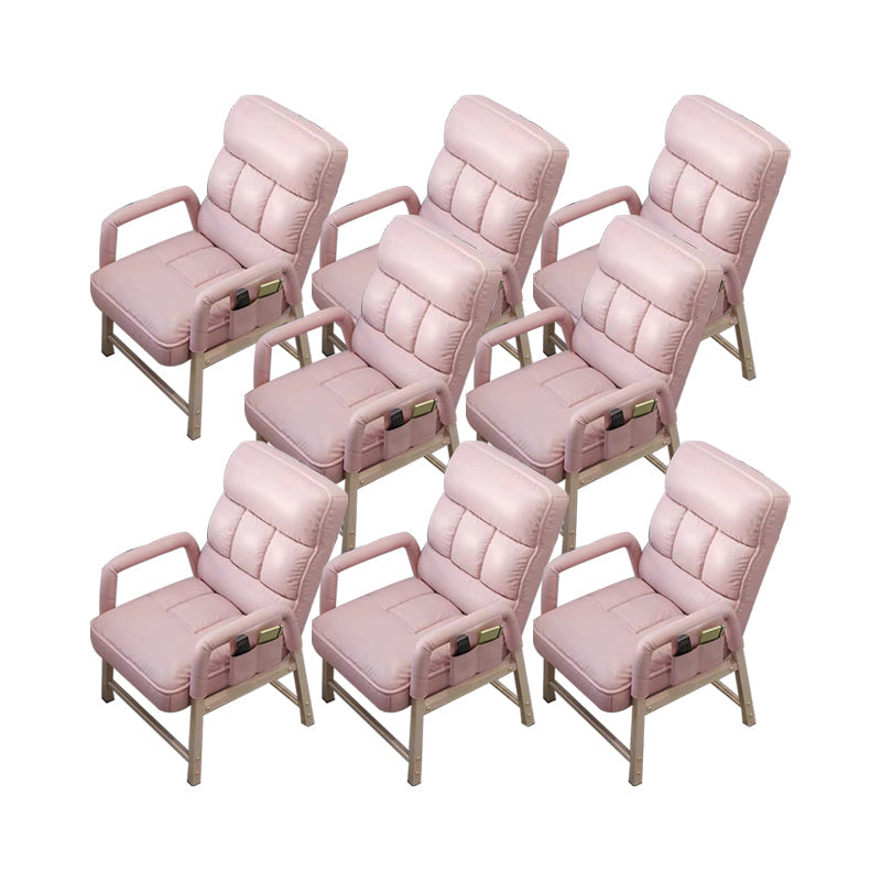 Chaise de bureau en métal chaise de bras contemporain à hauteur de dos réglable