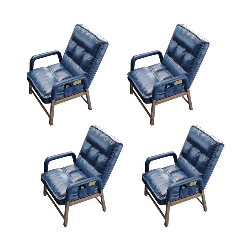 Chaise de bureau en métal chaise de bras contemporain à hauteur de dos réglable