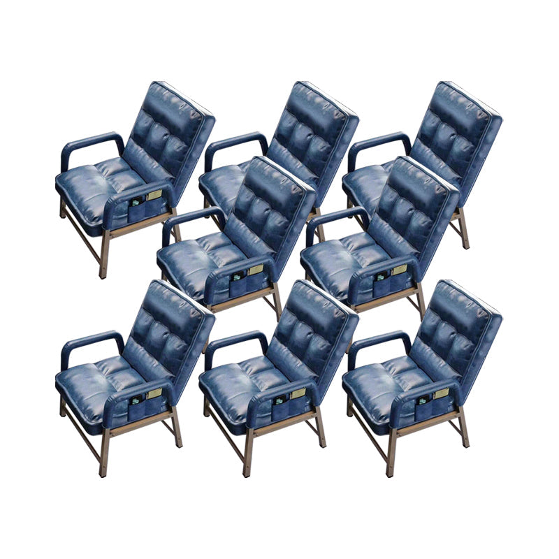 Chaise de bureau en métal chaise de bras contemporain à hauteur de dos réglable