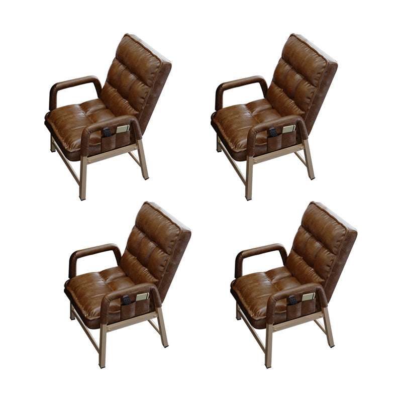 Chaise de bureau en métal chaise de bras contemporain à hauteur de dos réglable