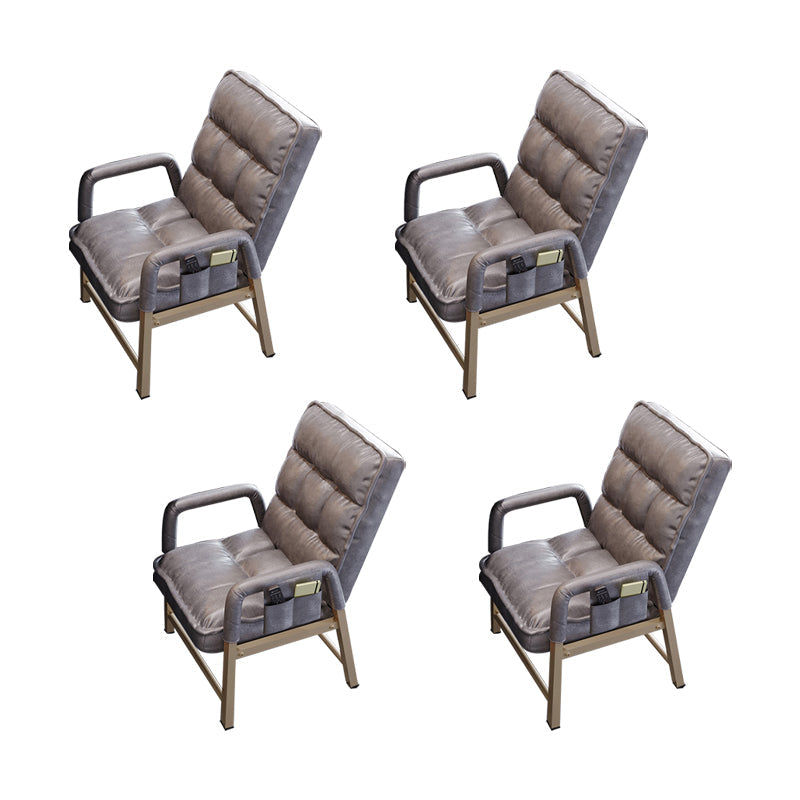 Chaise de bureau en métal chaise de bras contemporain à hauteur de dos réglable