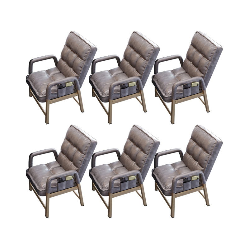 Chaise de bureau en métal chaise de bras contemporain à hauteur de dos réglable