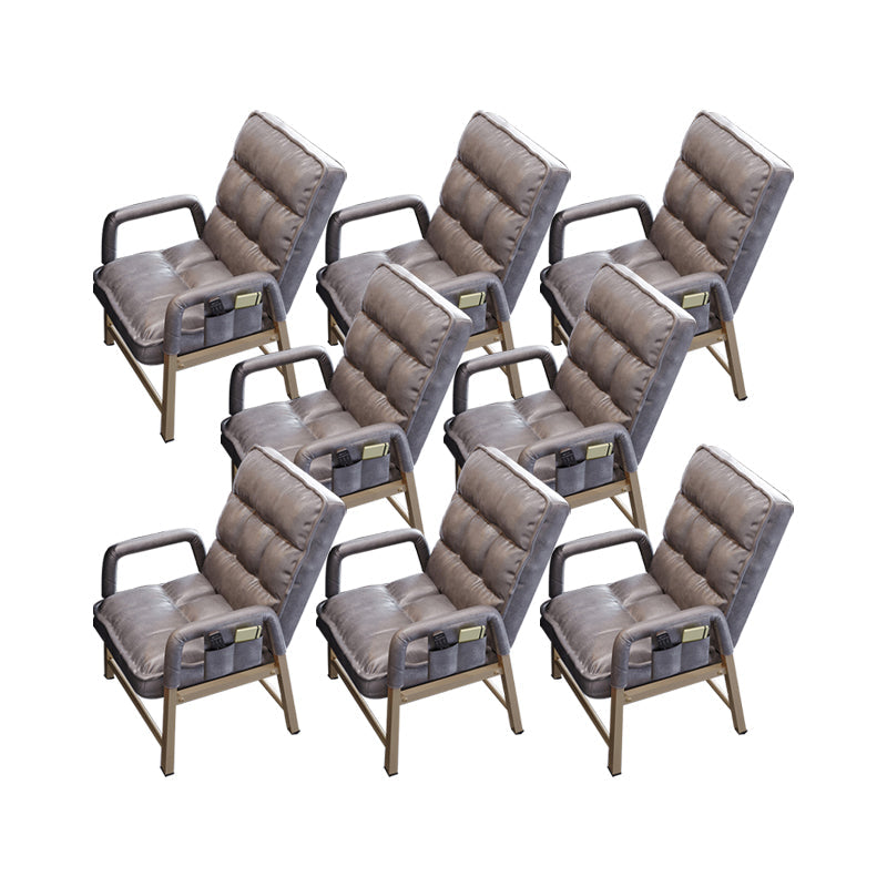 Chaise de bureau en métal chaise de bras contemporain à hauteur de dos réglable