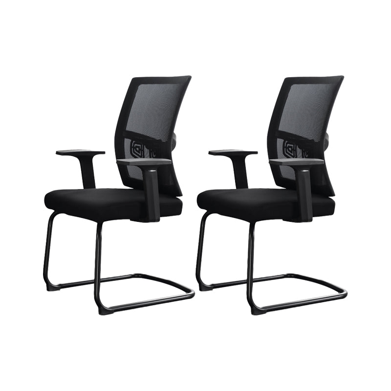 Chaise de bureau ergonomique moderne sans roues à bras fixes rembourrés sans chaise de bureau pénible