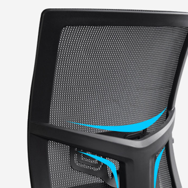 Chaise de bureau ergonomique moderne sans roues à bras fixes rembourrés sans chaise de bureau pénible