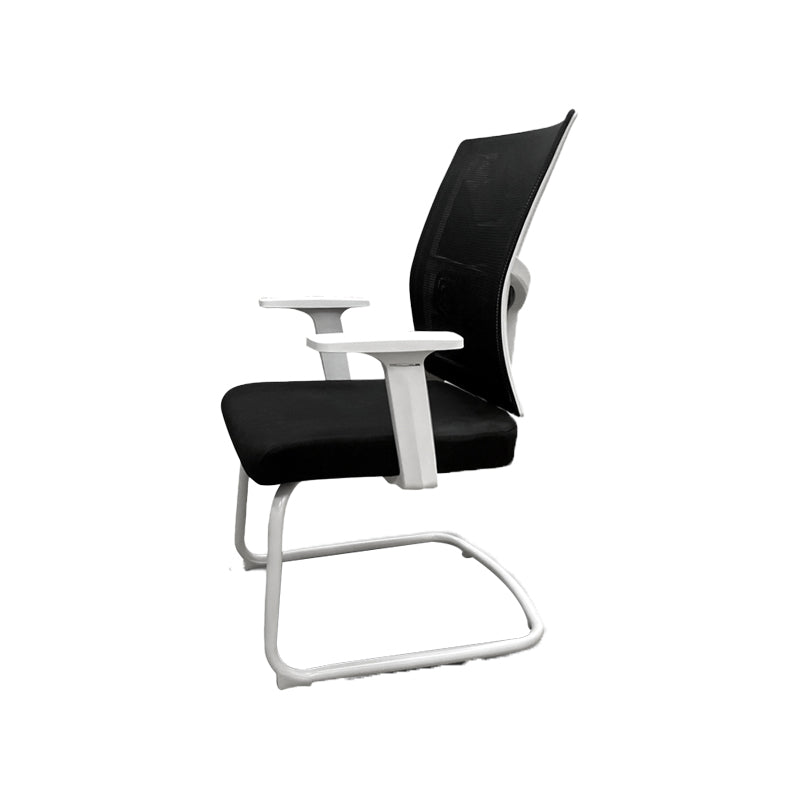 Chaise de bureau ergonomique moderne sans roues à bras fixes rembourrés sans chaise de bureau pénible