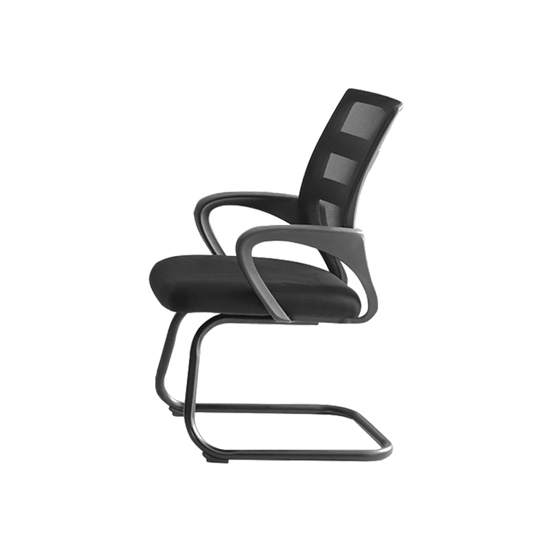 Chaise de bureau ergonomique moderne sans roues à bras fixes rembourrés sans chaise de bureau pénible