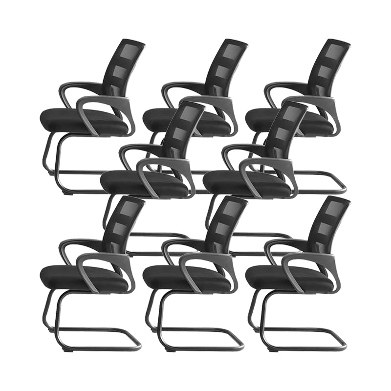 Chaise de bureau ergonomique moderne sans roues à bras fixes rembourrés sans chaise de bureau pénible