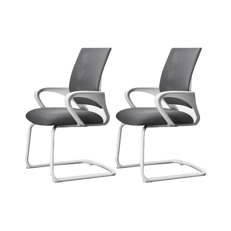 Chaise de bureau ergonomique moderne sans roues à bras fixes rembourrés sans chaise de bureau pénible