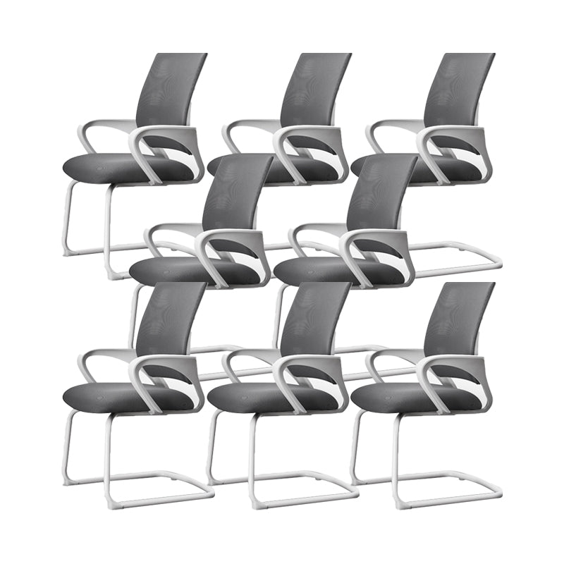 Chaise de bureau ergonomique moderne sans roues à bras fixes rembourrés sans chaise de bureau pénible