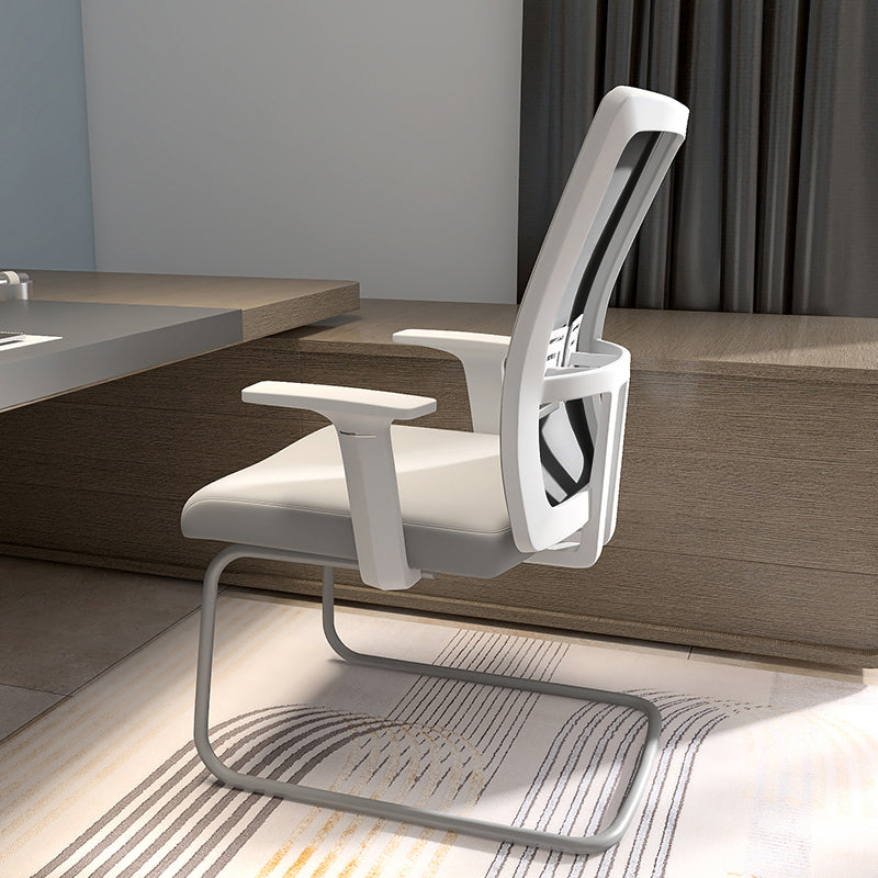 Chaise de bureau ergonomique moderne sans roues à bras fixes rembourrés sans chaise de bureau pénible