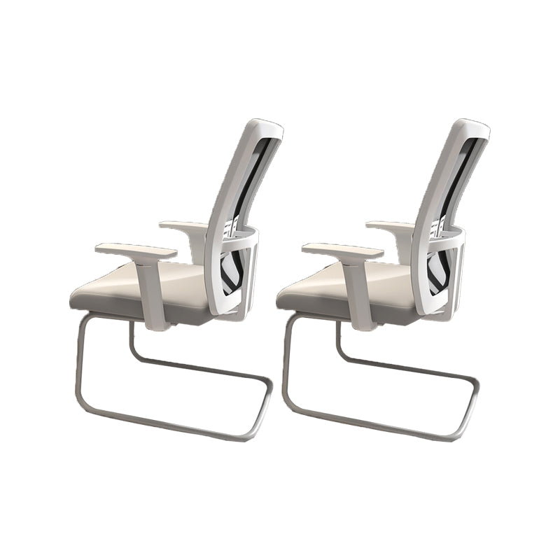 Chaise de bureau ergonomique moderne sans roues à bras fixes rembourrés sans chaise de bureau pénible