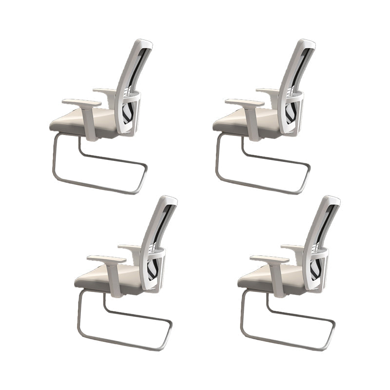 Chaise de bureau ergonomique moderne sans roues à bras fixes rembourrés sans chaise de bureau pénible