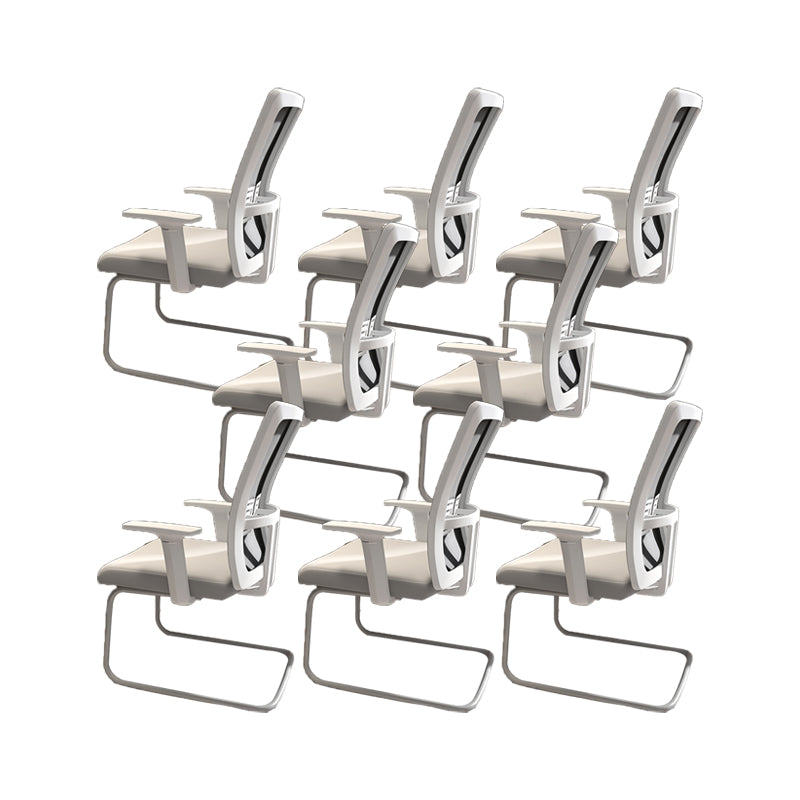 Chaise de bureau ergonomique moderne sans roues à bras fixes rembourrés sans chaise de bureau pénible