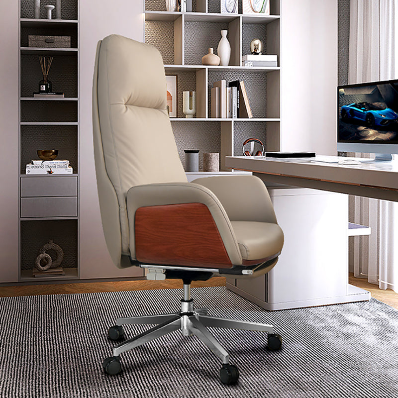 Modern No Arm Executive Chair Adjustable Height Managers Chair for Office Grey 1 Piece Clearhalo 'furn' 'furn_office_chair' 'Furniture' 'Office Chairs' 'Office Furniture' 'office_chair' 6733344