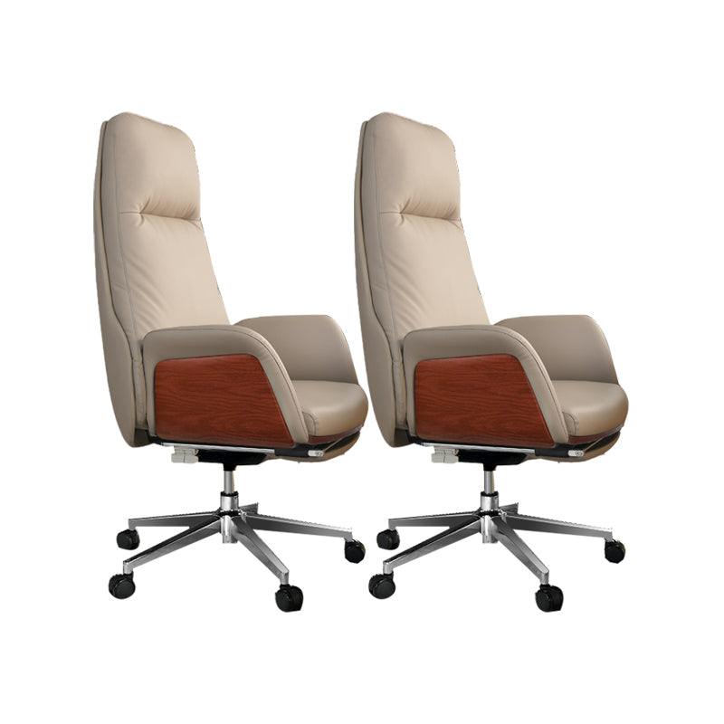 Modern No Arm Executive Chair Adjustable Height Managers Chair for Office Grey 2 Piece Set Clearhalo 'furn' 'furn_office_chair' 'Furniture' 'Office Chairs' 'Office Furniture' 'office_chair' 6733346