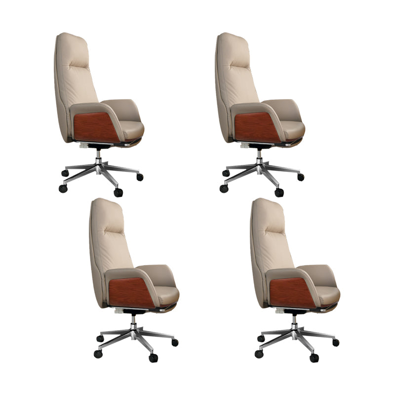 Modern No Arm Executive Chair Adjustable Height Managers Chair for Office Grey 4 Piece Set Clearhalo 'furn' 'furn_office_chair' 'Furniture' 'Office Chairs' 'Office Furniture' 'office_chair' 6733347