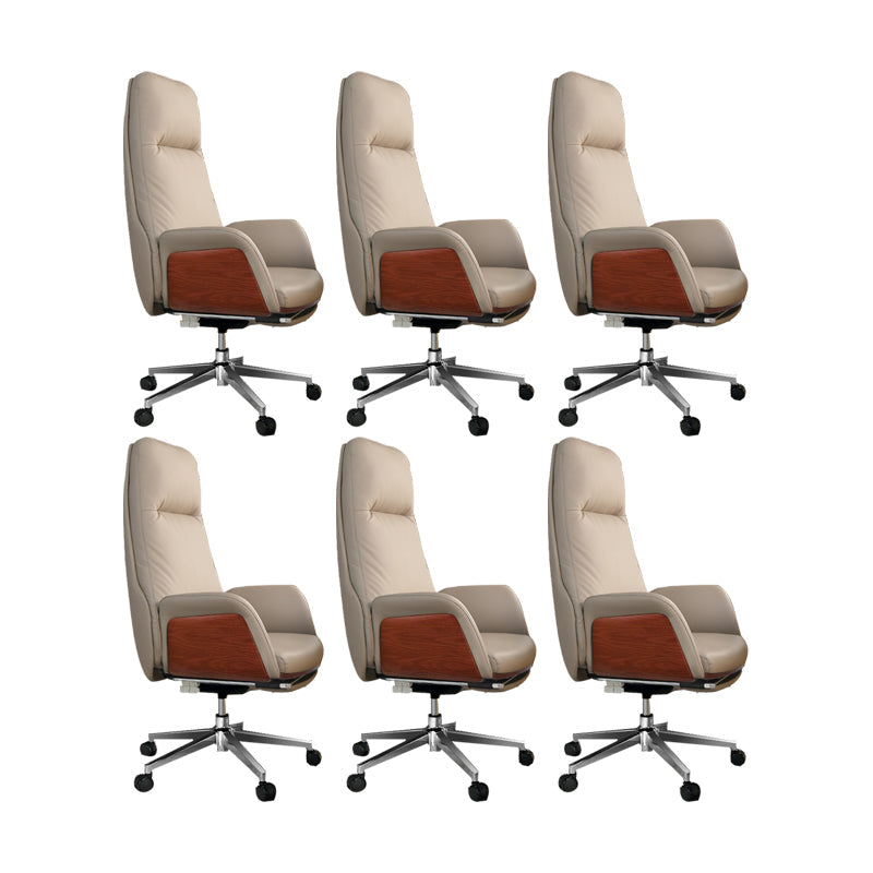 Modern No Arm Executive Chair Adjustable Height Managers Chair for Office Grey 6 Piece Set Clearhalo 'furn' 'furn_office_chair' 'Furniture' 'Office Chairs' 'Office Furniture' 'office_chair' 6733348