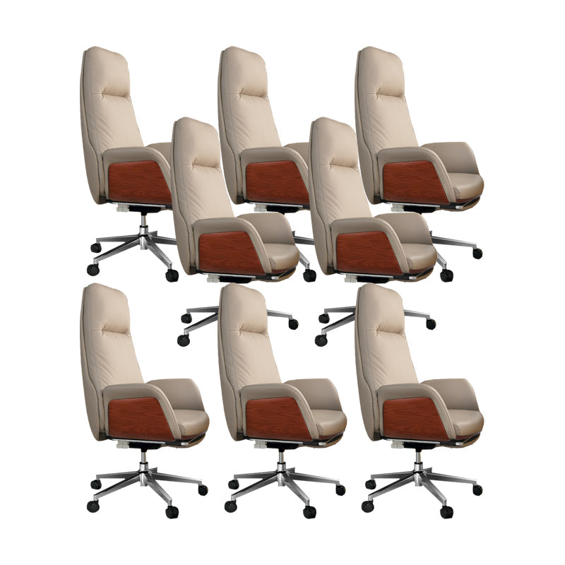 Modern No Arm Executive Chair Adjustable Height Managers Chair for Office Grey 8 Piece Set Clearhalo 'furn' 'furn_office_chair' 'Furniture' 'Office Chairs' 'Office Furniture' 'office_chair' 6733349