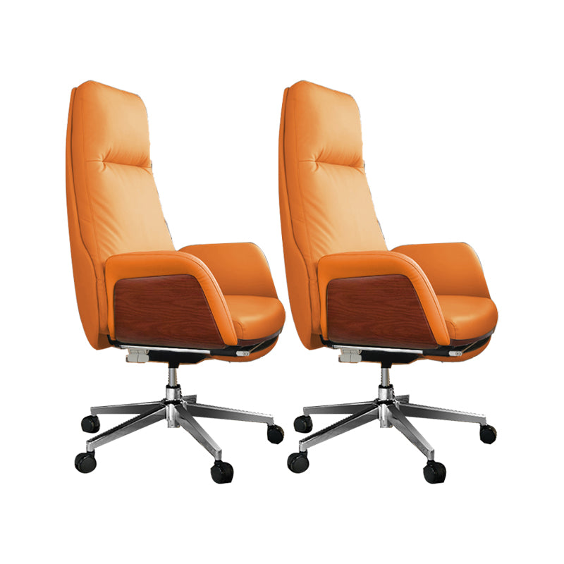 Modern No Arm Executive Chair Adjustable Height Managers Chair for Office Orange 2 Piece Set Clearhalo 'furn' 'furn_office_chair' 'Furniture' 'Office Chairs' 'Office Furniture' 'office_chair' 6733351