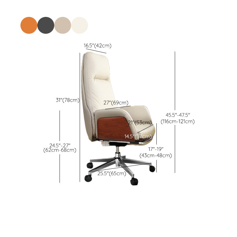 Modern No Arm Executive Chair Adjustable Height Managers Chair for Office Clearhalo 'furn' 'furn_office_chair' 'Furniture' 'Office Chairs' 'Office Furniture' 'office_chair' 6733355