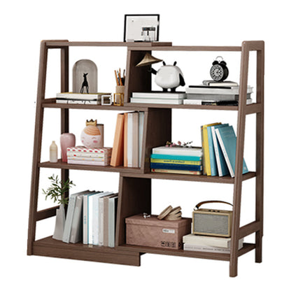 Wooden Ladder Bookshelf Modern Style Open Back Bookcase for Home Office