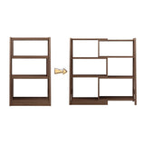 Wooden Ladder Bookshelf Modern Style Open Back Bookcase for Home Office