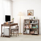 Wooden Ladder Bookshelf Modern Style Open Back Bookcase for Home Office