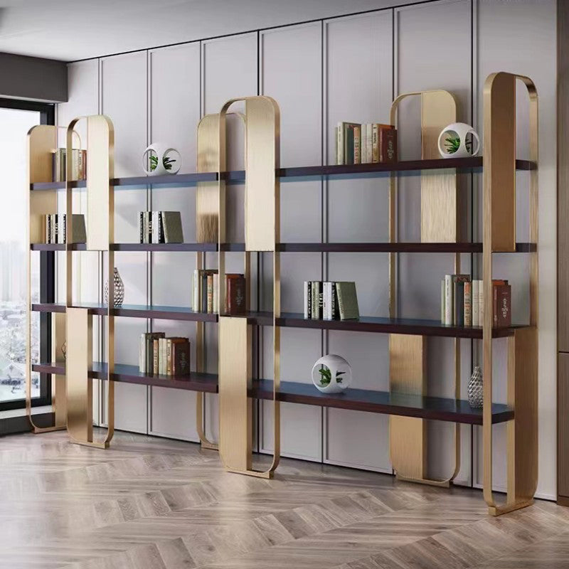 Glam Engineered Wood Bookshelf Standard Open Back Bookcase with Shelves