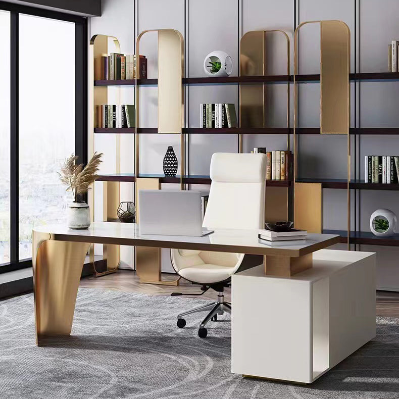 Glam Engineered Wood Bookshelf Standard Open Back Bookcase with Shelves