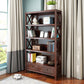 Wood Standard Bookcase Contemporary Closed Back Bookshelf with Shelves