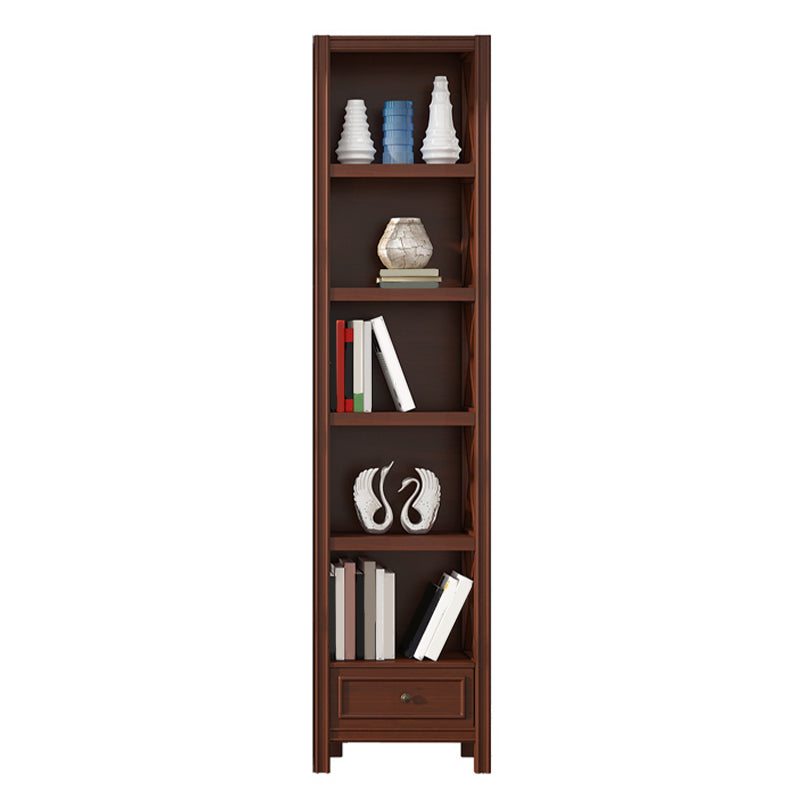 Wood Standard Bookcase Contemporary Closed Back Bookshelf with Shelves