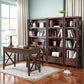 Wood Standard Bookcase Contemporary Closed Back Bookshelf with Shelves