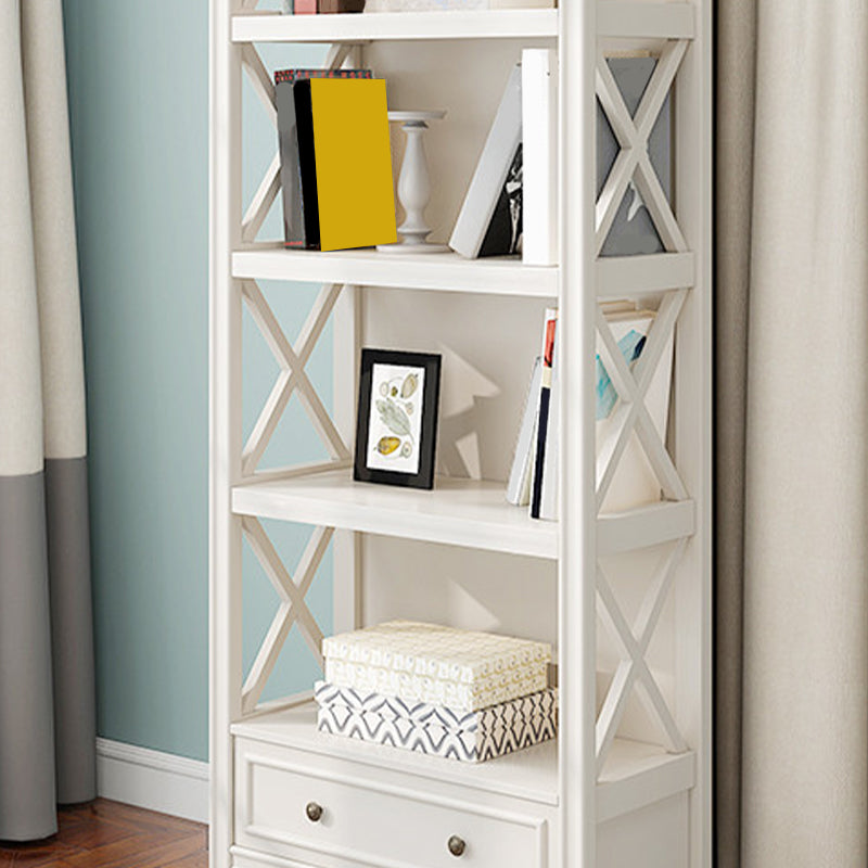 Wood Standard Bookcase Contemporary Closed Back Bookshelf with Shelves