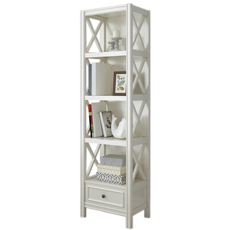 Wood Standard Bookcase Contemporary Closed Back Bookshelf with Shelves