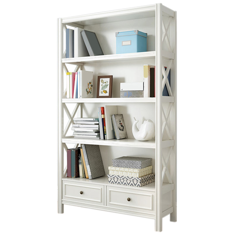 Wood Standard Bookcase Contemporary Closed Back Bookshelf with Shelves