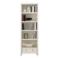 Wood Standard Bookcase Contemporary Closed Back Bookshelf with Shelves