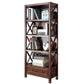 Wood Standard Bookcase Contemporary Closed Back Bookshelf with Shelves