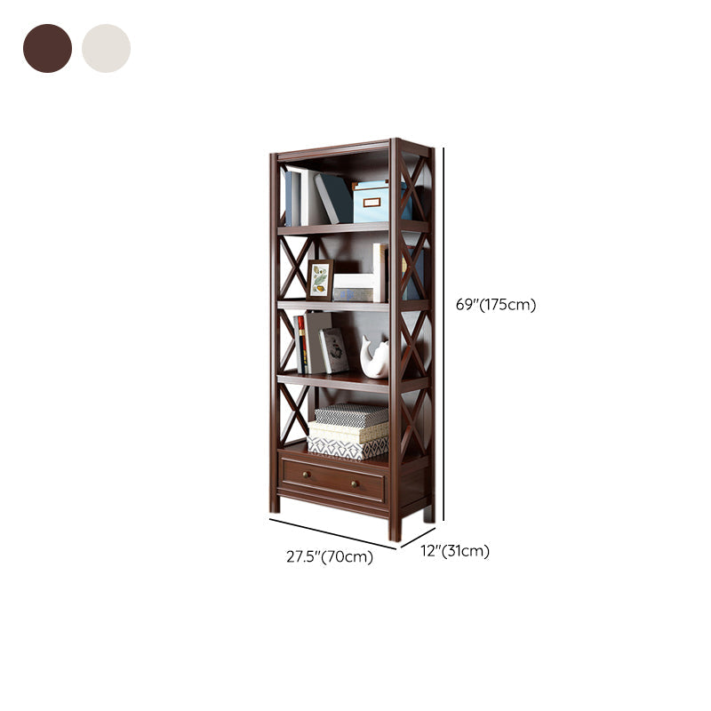 Wood Standard Bookcase Contemporary Closed Back Bookshelf with Shelves