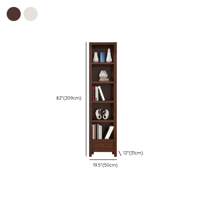 Wood Standard Bookcase Contemporary Closed Back Bookshelf with Shelves