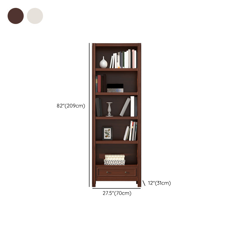 Wood Standard Bookcase Contemporary Closed Back Bookshelf with Shelves