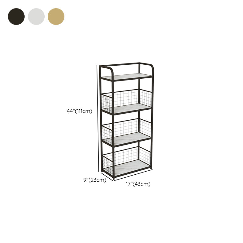 メタルオープンバックスタンダードブックシェルフホームオフィス用モダンスタイルの本棚