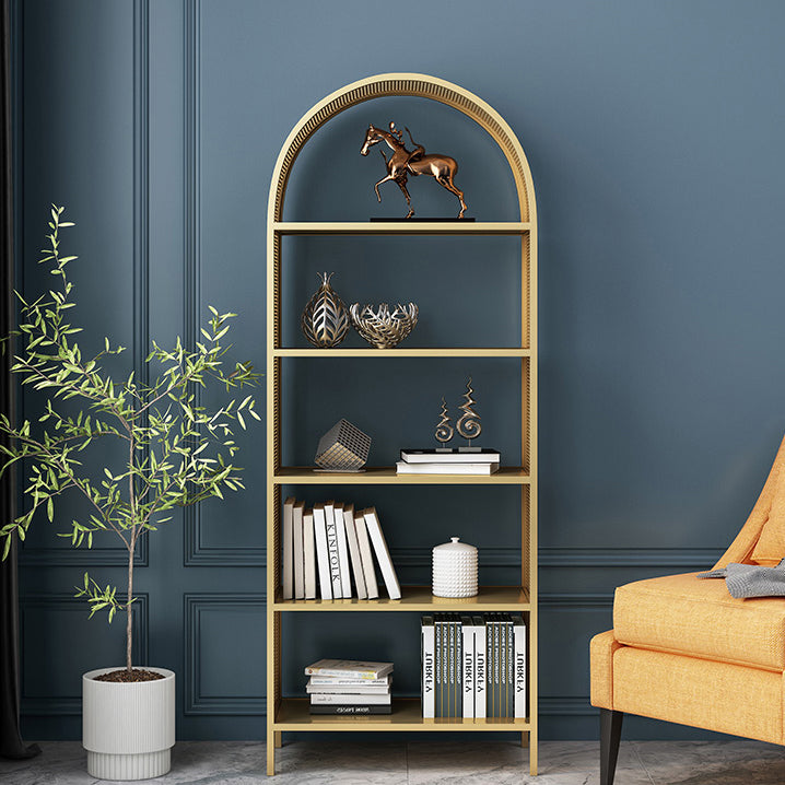 Shelves Included Glam Bookcase Standard Metal Open Back Bookshelf