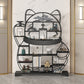Glam Shelves Included Bookcase Standard Open Back Metal Bookshelf Black Clearhalo 'Bookcases' 'furn' 'furn_bookcases' 'Furniture' 'Office Furniture' 6733813