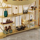 Glam Shelves Included Bookcase Standard Open Back Metal Bookshelf Clearhalo 'Bookcases' 'furn' 'furn_bookcases' 'Furniture' 'Office Furniture' 6733821