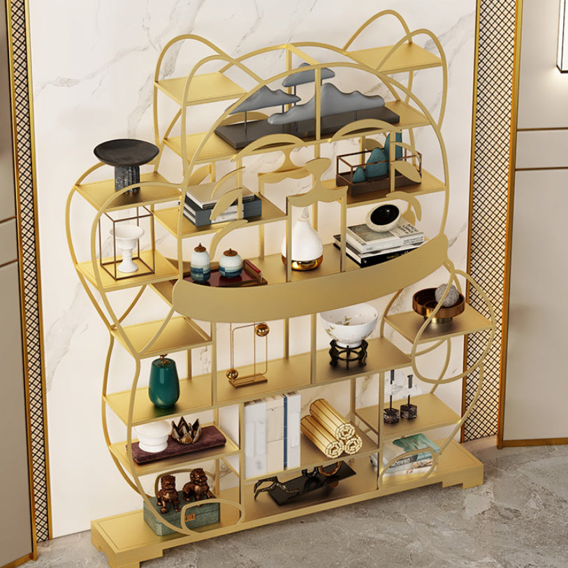 Glam Shelves Included Bookcase Standard Open Back Metal Bookshelf Clearhalo 'Bookcases' 'furn' 'furn_bookcases' 'Furniture' 'Office Furniture' 6733824