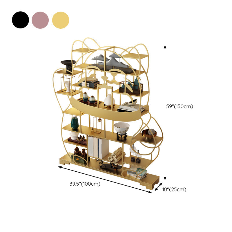 Glam Shelves Included Bookcase Standard Open Back Metal Bookshelf Clearhalo 'Bookcases' 'furn' 'furn_bookcases' 'Furniture' 'Office Furniture' 6733827