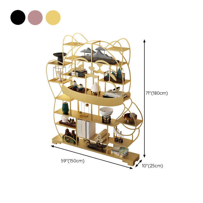 Glam Shelves Included Bookcase Standard Open Back Metal Bookshelf Clearhalo 'Bookcases' 'furn' 'furn_bookcases' 'Furniture' 'Office Furniture' 6733829